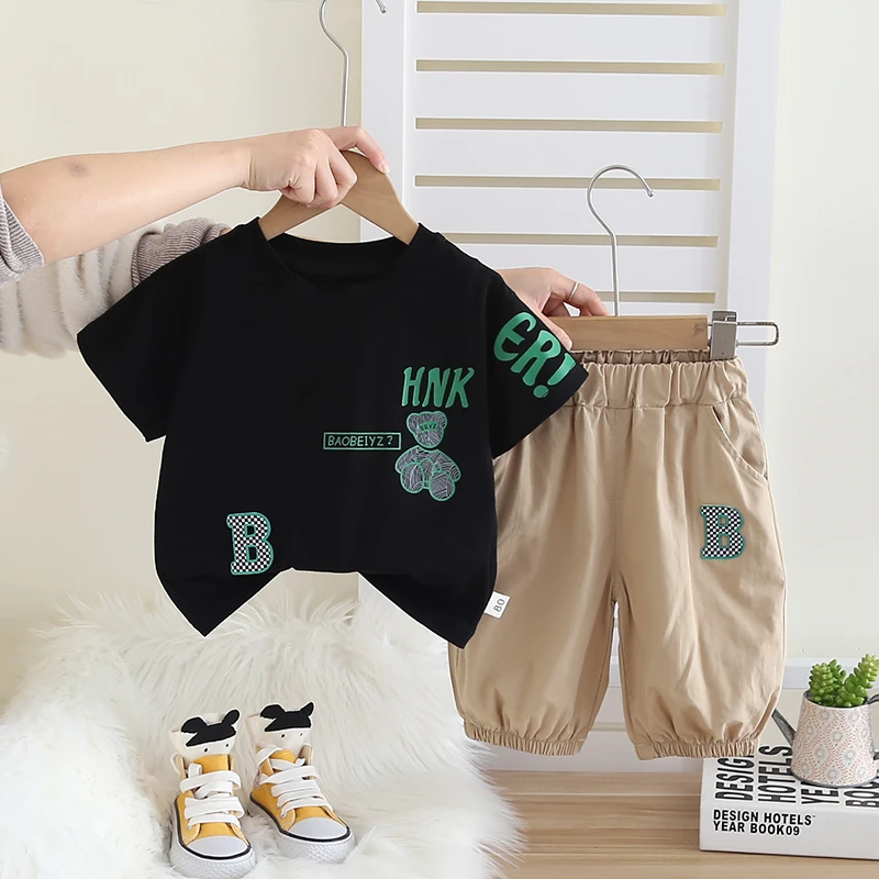 0-5Years New Summer Baby Clothes Suit Children Boys Girls Cotton T Shirt Shorts 2Pcs/Set Toddler Casual Clothing Kids Tracksuits