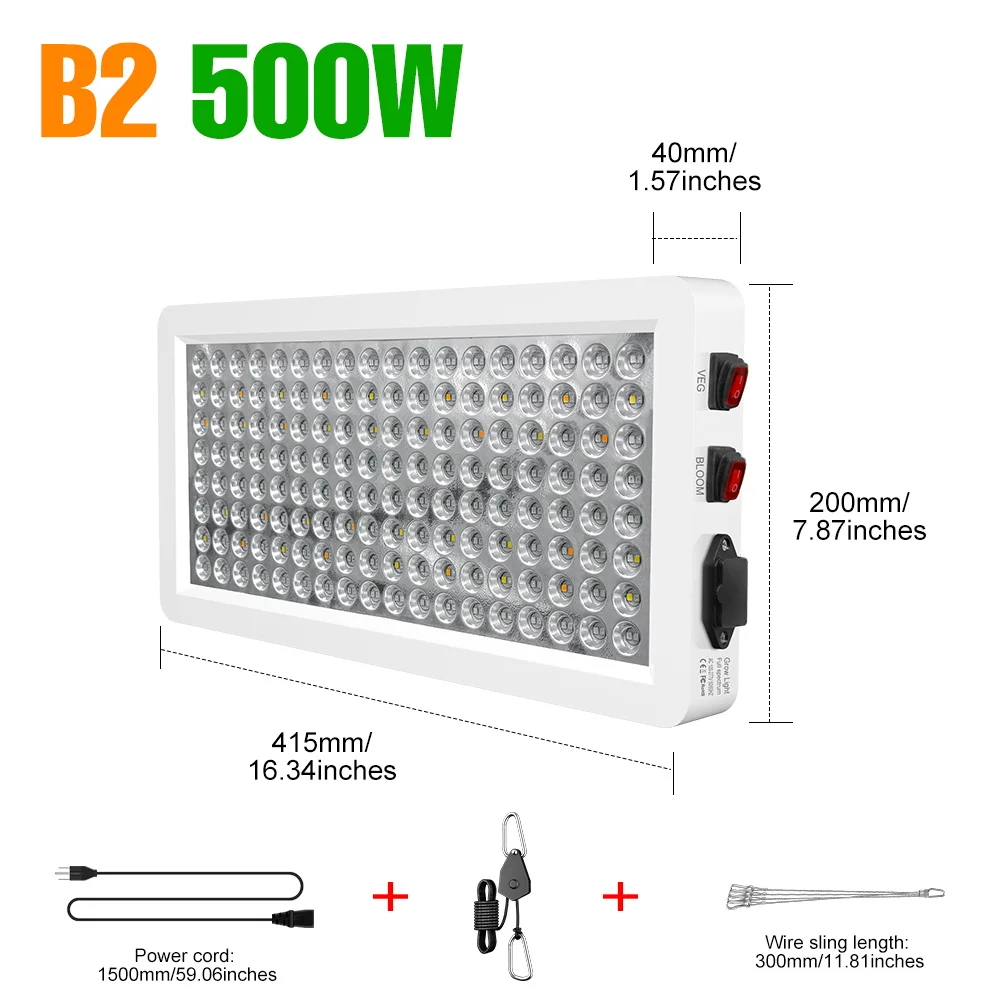 500W 300W Led Plant Grow Light Full Spectrum Bloem Zaailing Indoor Hydrocultuur Serre Groenteteelt Iruv Lamp