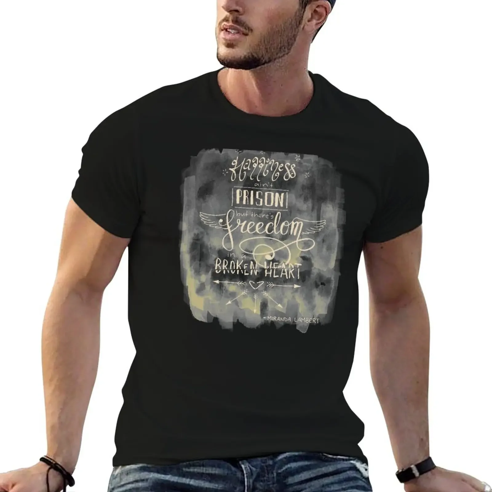 

Happiness Ain't Prison T-Shirt cotton graphic tees shirts graphic graphic tee shirt hippie clothes men workout shirt