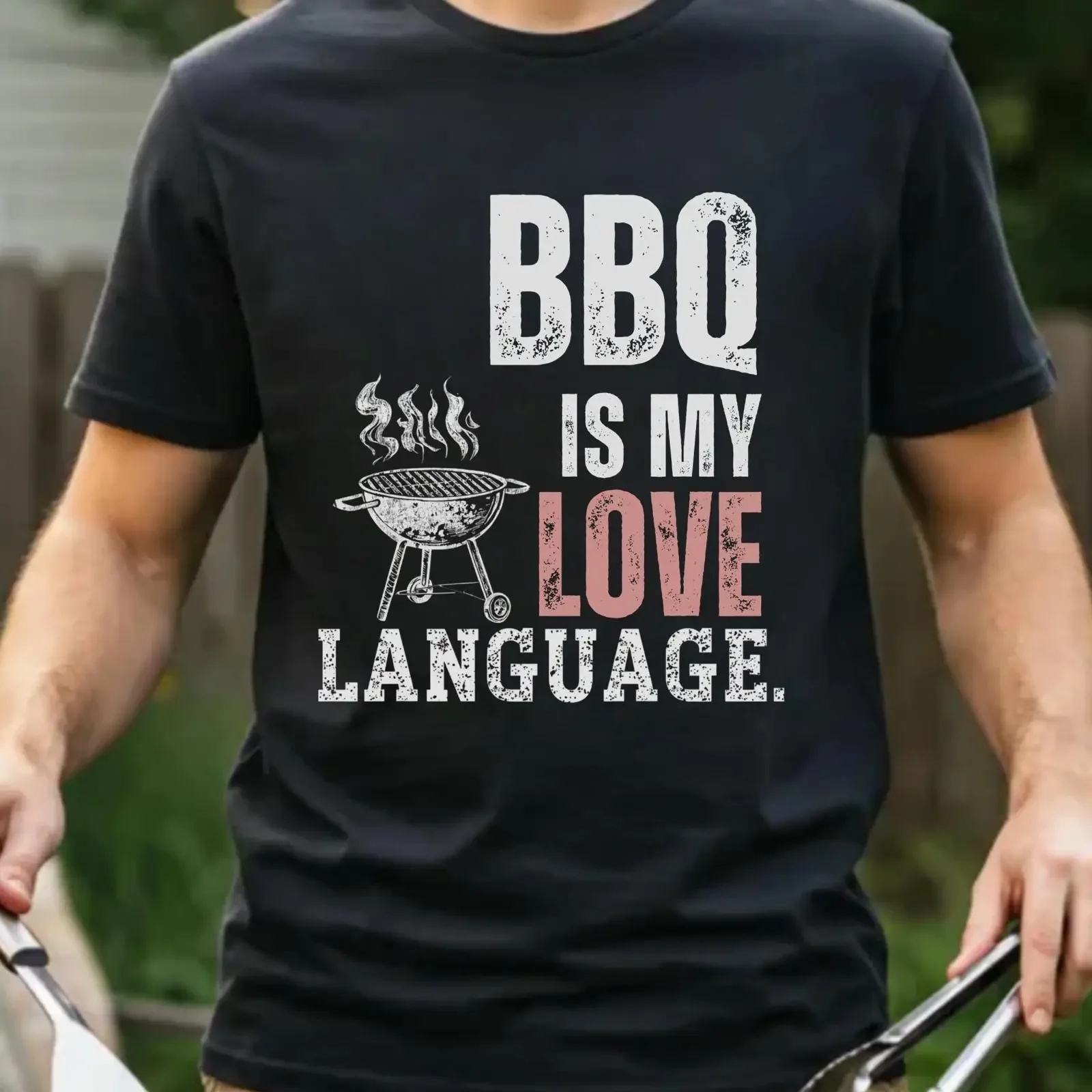BBQ Love Language Grill Master T Shirt Backyard Barbecue  vintage Washed Comfortable graphic Soft Unisex Casual Stretched homme