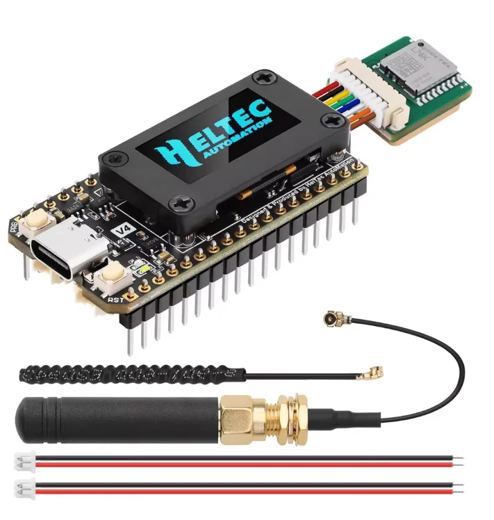 Meshtastic Heltec V4 OLED Solar Powered LoRa 32 Dev-Board GPS ESP32 SX1262 WiFi BLE Low Power with Big Antenna for Arduino IoT