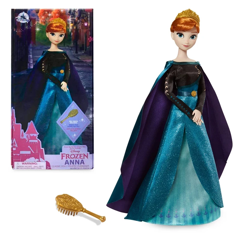 Original Disney Store 30CM Rapunzel Frozen Anna Elsa Mermaid Snow white Princess Joint Vinyl Doll Figure toys For kids Xmas gift