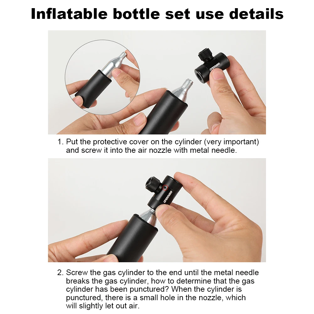 مضخة دراجة محمولة مع أكمام معزولة مضخة دراجة صغيرة شريدر وصمام منفاخ إطارات دراجة CO2 لدراجة الطريق الجبلية #6