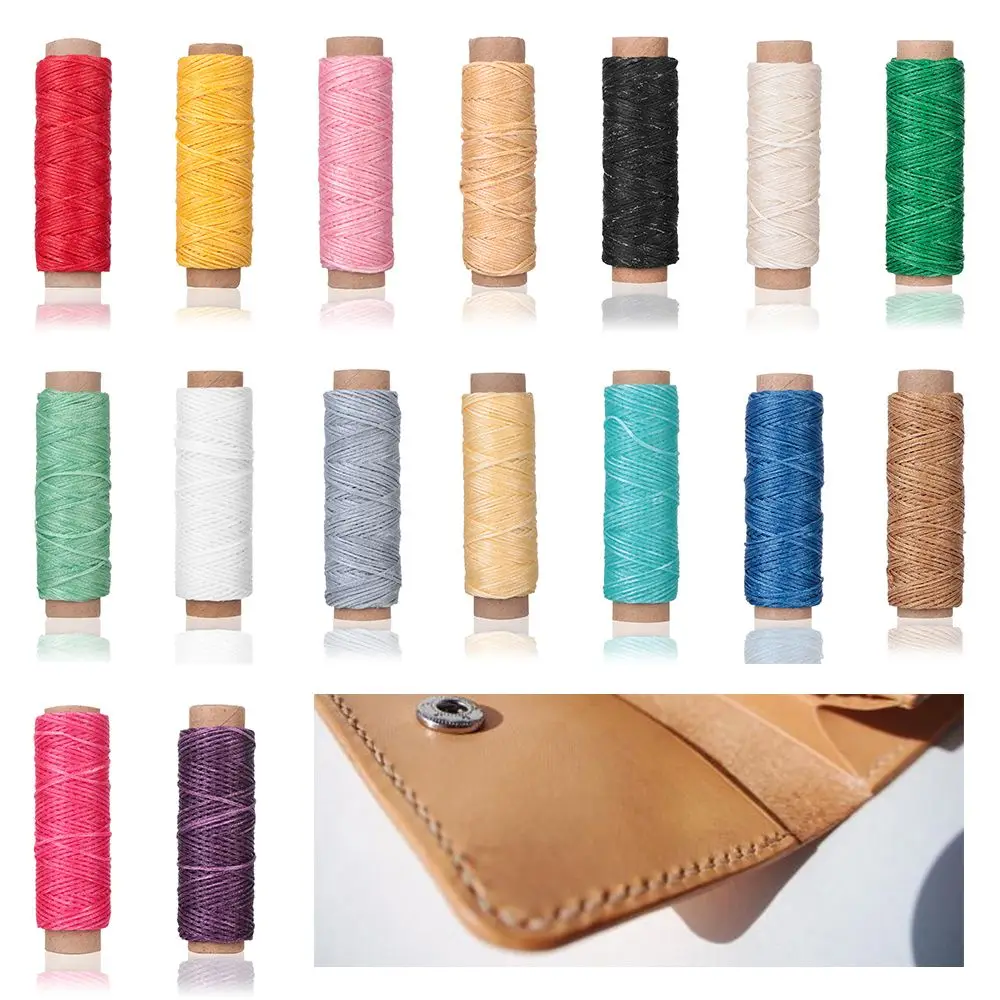 30m/Rolle Wachs faden Baumwoll schnur Schnur Hands tich faden für Leder Handwerk Werkzeug Material Zubehör – Detail 1