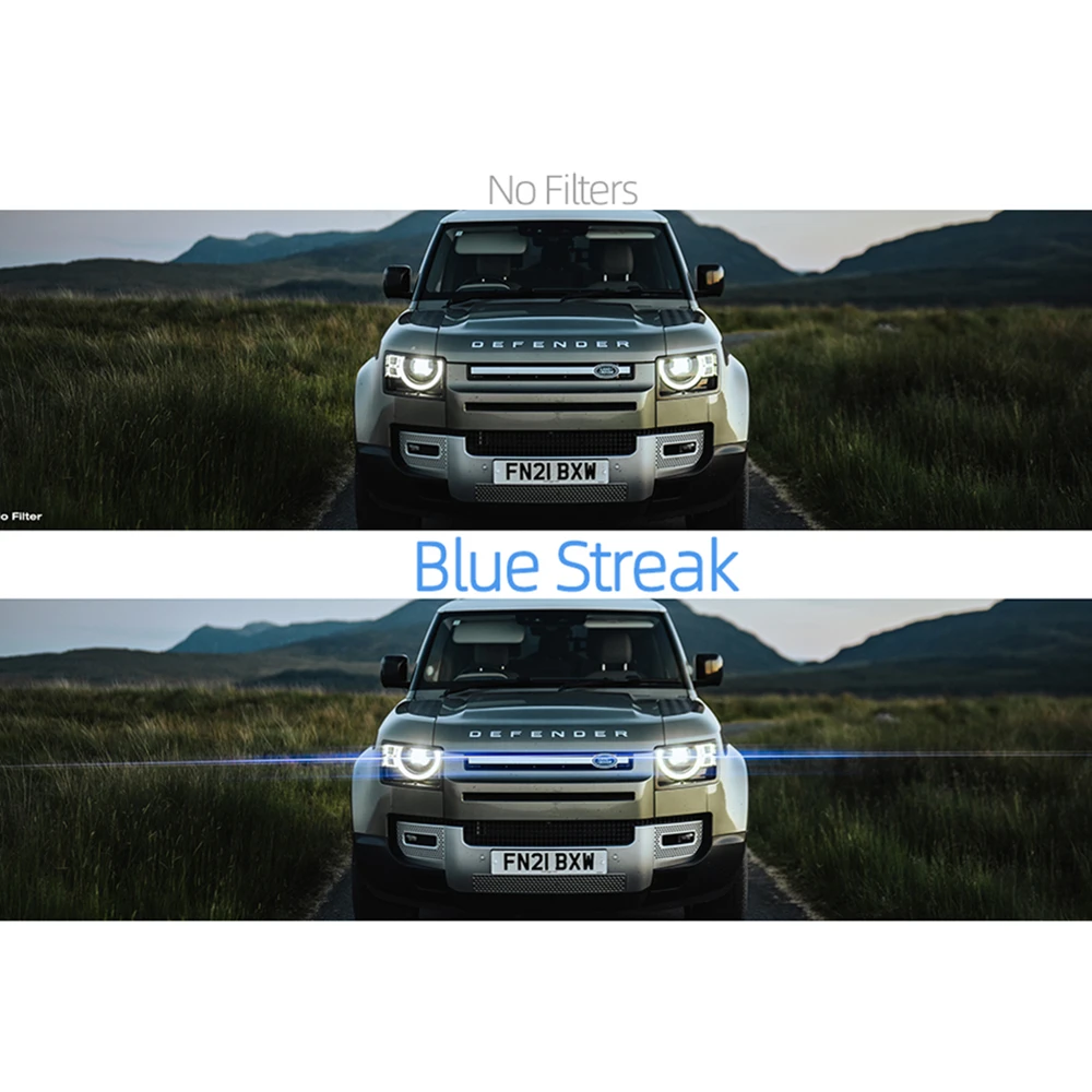 Blue Streak Filter Glass Lens Filter Protector Cinematic for Camera lens 37 40.5 49 55 58 62 67 72 77mm 82 95 mm