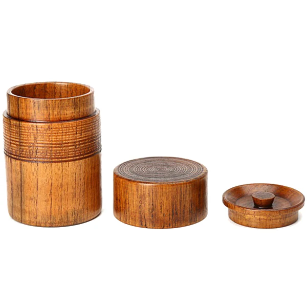 Wooden Tea Pot Handmade Kung Fu Tea Set Portable Travel Tea Storage Candy Nut Coffee Bean Powder Boxed Sealed Can,1 Pcs