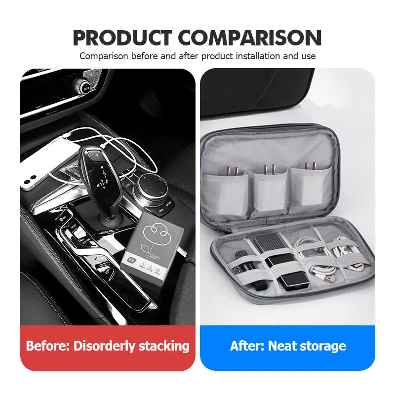 Travel Data Cable Organizer Pouch Carry Case Portable Storage Bag For Nissan GTR NISMO JDM R32 R33 R34 Teana Skyline Kawasaki view 3