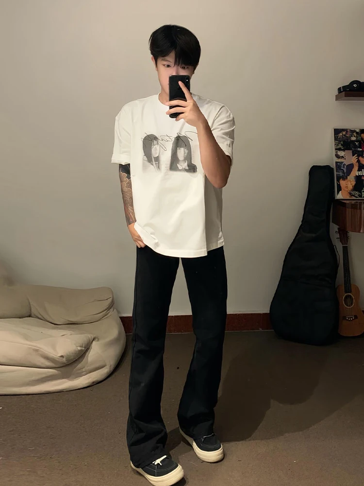 

Мужские джинсы Cleanfit: черные, прямого кроя, в американском ретро-стиле, молодежные, модные, длинные, из смесового хлопка и полиэстера