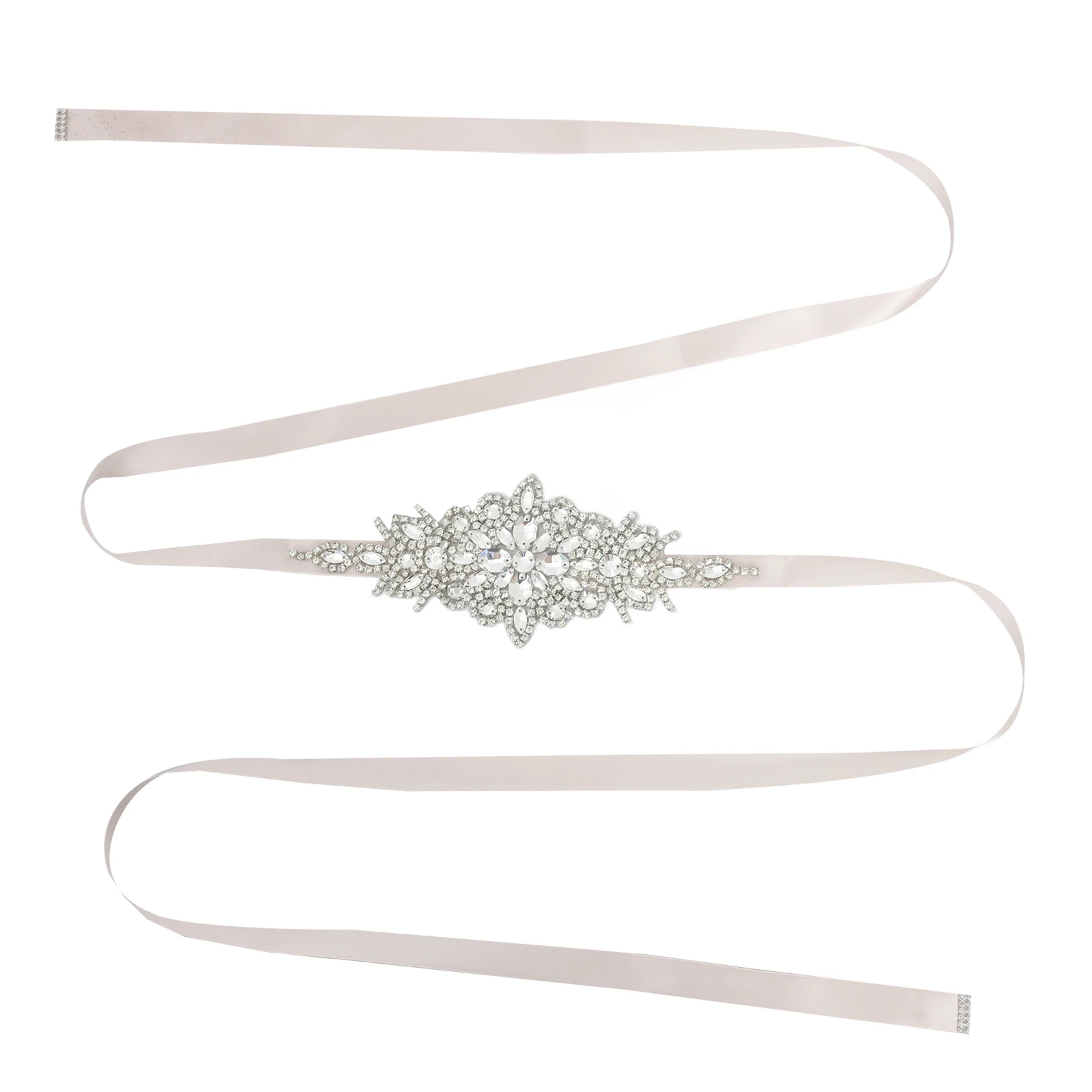 

Shiny Rhinestone Bridal Wedding Waistband Elegant Bridesmaid Fabric Belt Party Evening Dress Chain Sewing Trim Wedding