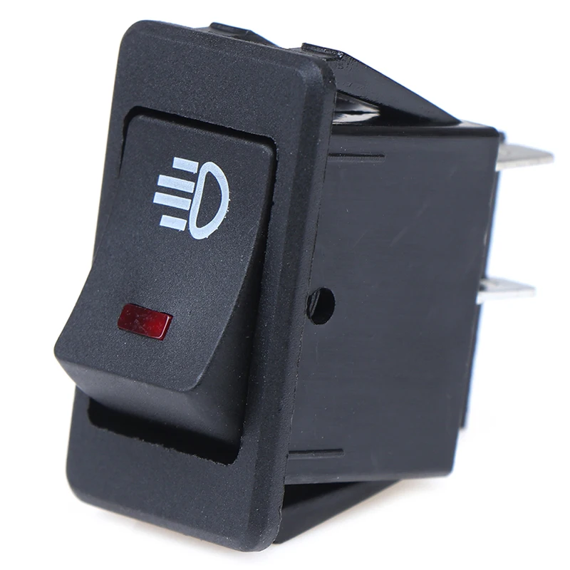 New 12V 35A Universal Car Red LED Fog Light Rocker Switch Dash Dashboard 4Pin