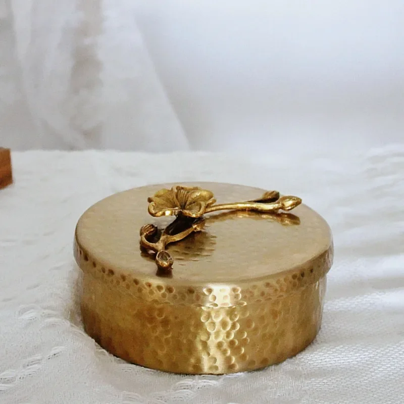 European Type Brass Small Storage Box Between Model Bedroom Desktop Decoration Box Girl Jewelry Receives Box Pendulum