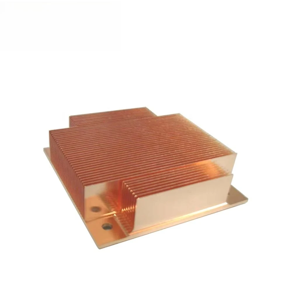 OEM 250 300 Watt 150mm Pure Copper Skiving Skived Fin Pin Heat Sink Amplifier Stacked Full Cooper Heatsinks Assembly square 80mm