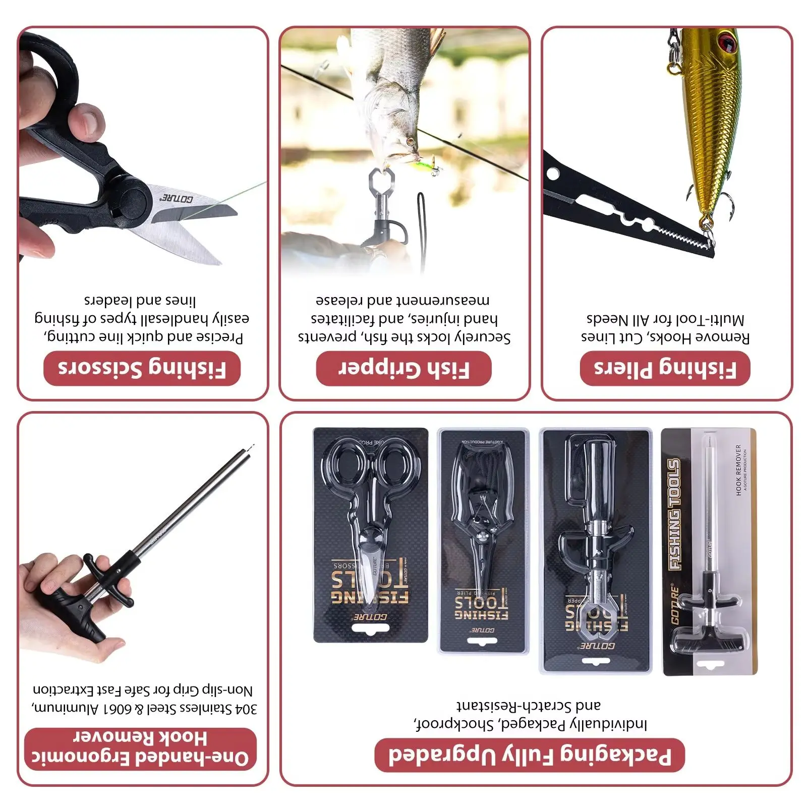 Goture Complete Fishing Rod Reel Combo Full Kit,Tackle Bag,Landing Net,Lures,Lines,Tools for Saltwater Freshwater Fishing Gear