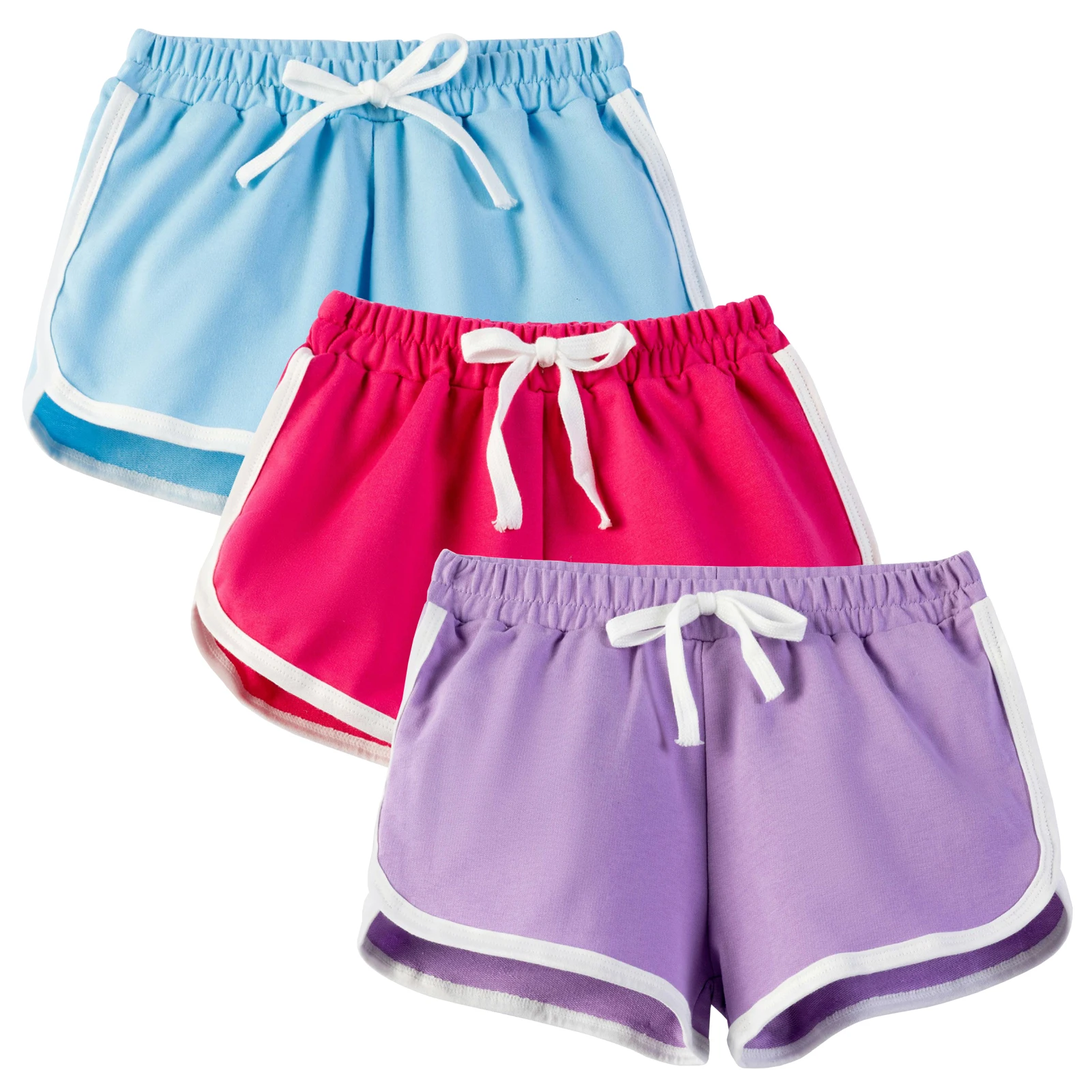 Boys Girls Summer Beach Shorts Unisex Stretch Children Candy Color Casual Short Outdoor Bottoms Mid Waist  Kids Swimming Trunks