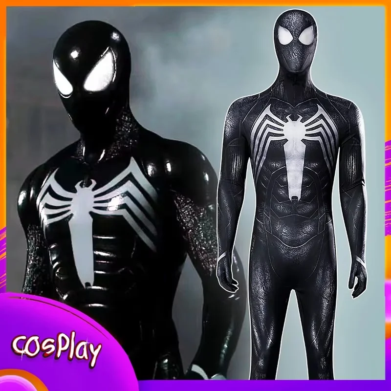 

PS5 Black Spider Men Venom Cosplay Costume Superhero Jumpsuit Halloween Comic-Con Carnival Party Props Bodysuit Adult X-Mas Gift