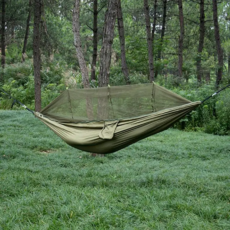 Tree Hammock Lightweight Double Person Mosquito Net 260x140cm Hiking Hammock With 2 Tree Straps Breathable Parachute Hammock