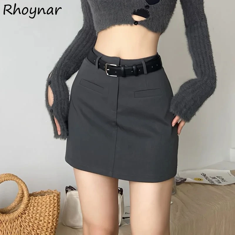 

Mini Skirts for Women Solid Design Slim Fit Vintage American Fashion Style Classic Spring All-match Daily Юбка Женская Hot Sale
