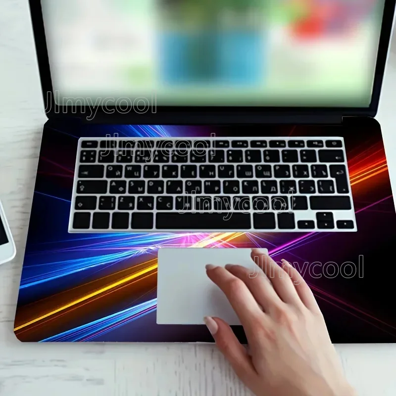 

A Set of Two Laptop Stickers A Universal Mac Book Protective Case with Abstract Wiring Design Easy To Apply and Remove Decal