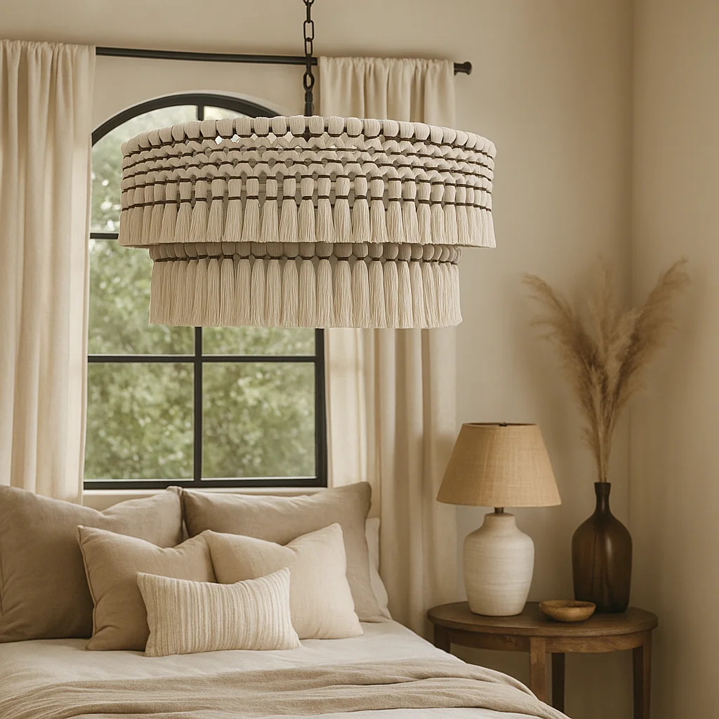 #￥Handmade Macrame Fabric Sphericity Lampshade Large Rope Wrapped Graduation Wall Decor for Luxury Home Living Room