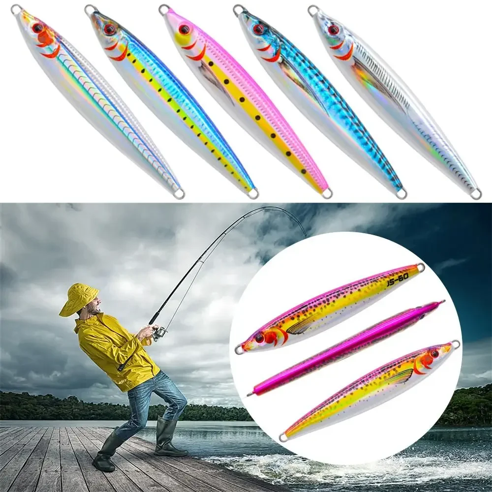 Fishing Sinking Spinning Baits Minnow 30g 40g Spanish Mackerel Jig Bait Lead Casting Metal Fishing Lure Tackle