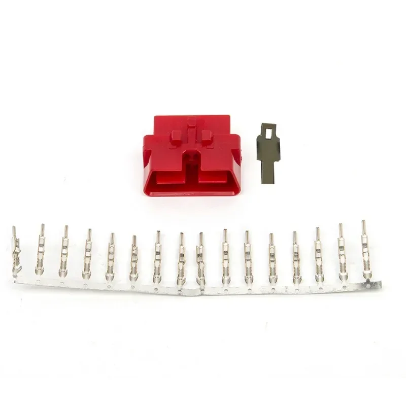 Red Assembly 16Pin obd2 Connector OBD2 16Pin Male Connector OBD Wire Sockets Connector obd ii Adapter with Tracking Number