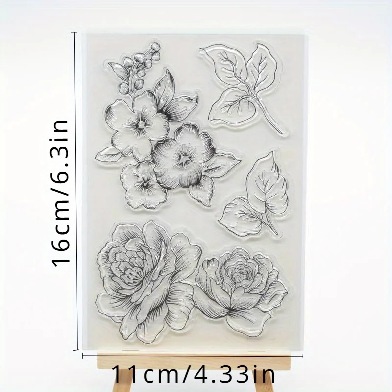 Crafts Flowers Leaves Clear Stamps for Card Making Decoration and DIY Scrapbooking