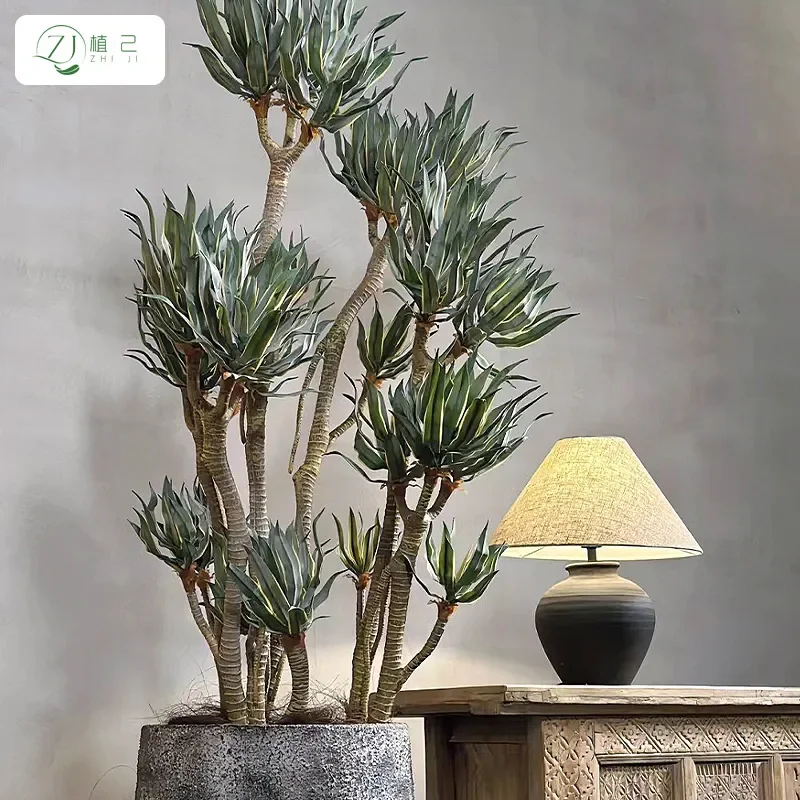 Large Artificial Agave Plant Simulated Wave Leaf Fake Tree Greenery for Living Room Home Interior Decoration Modern Faux