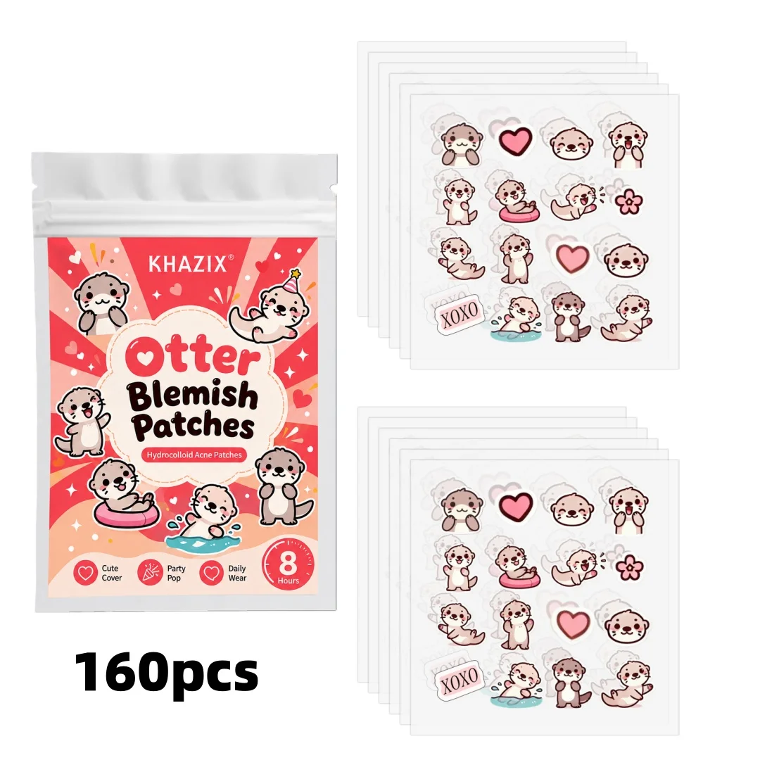 160pcs Kawaii Mixed Animal Cartoon Blemish Patches, Waterproof Breathable Oil Absorb Spot Stickers Suitable for All Skin Types