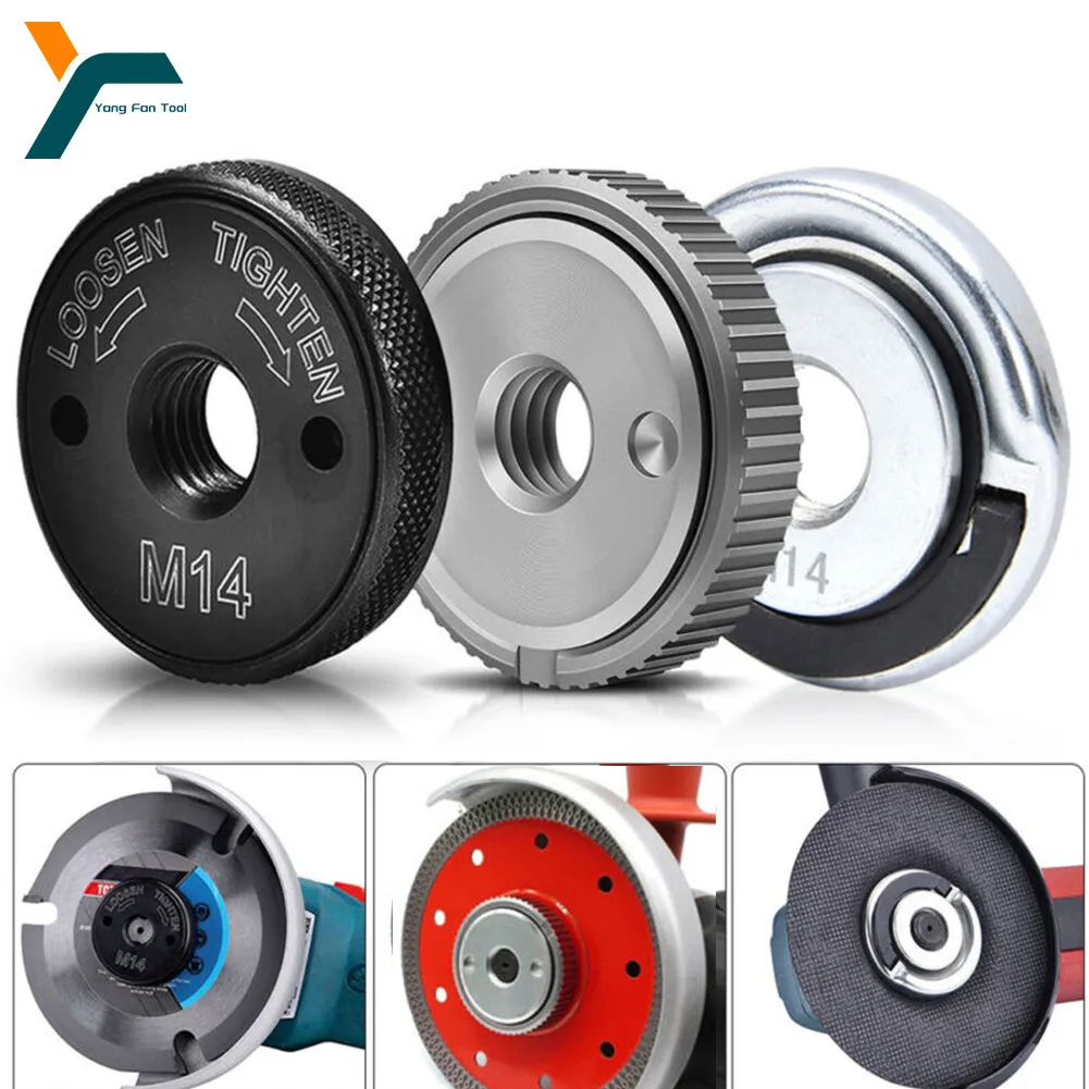 Interior e Exterior Flange Porca Definida Liberação Rápida Bloqueio Porca Substituição para Bosch Metabo Milwaukee Makita Dewalt M14 Rosca