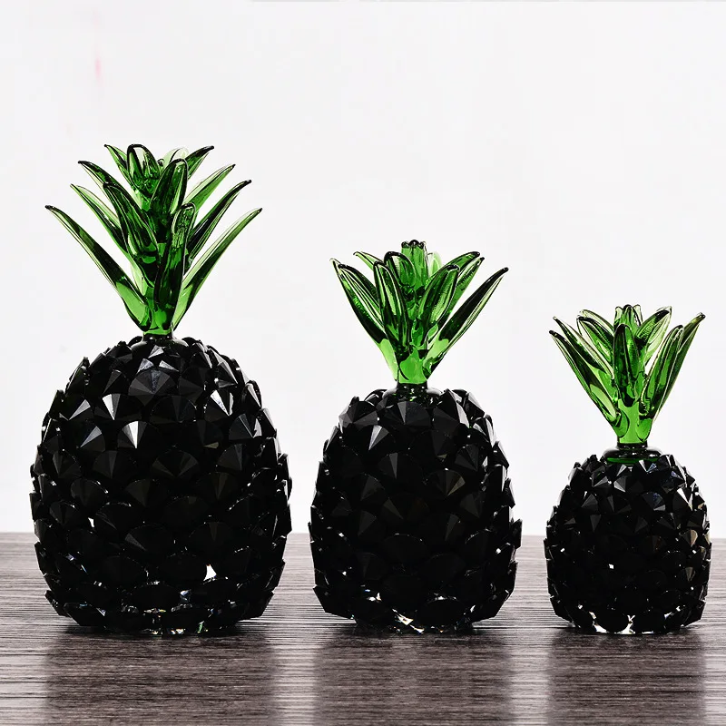 

K9 Black Crystal Ornaments Creative Black Pineapple Home Decoration Gift Christmas Birthday Couple Gift