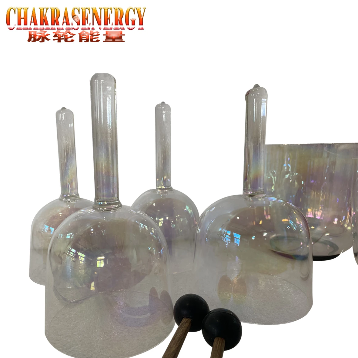 1 set 7 pcs magic rainbow colors CDEFGAB 4th octave crystal singing handle bowls cosmic clear color for sound healing