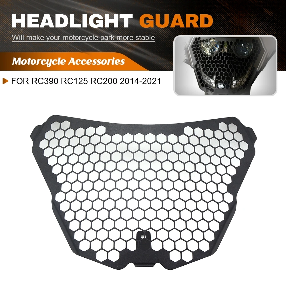 

Motorcycle Headlight Protector Cover Grill 2020 2019 For RC 390 125 200 RC390 RC125 RC200 2014-2021 Head Light Guard 2014-2021