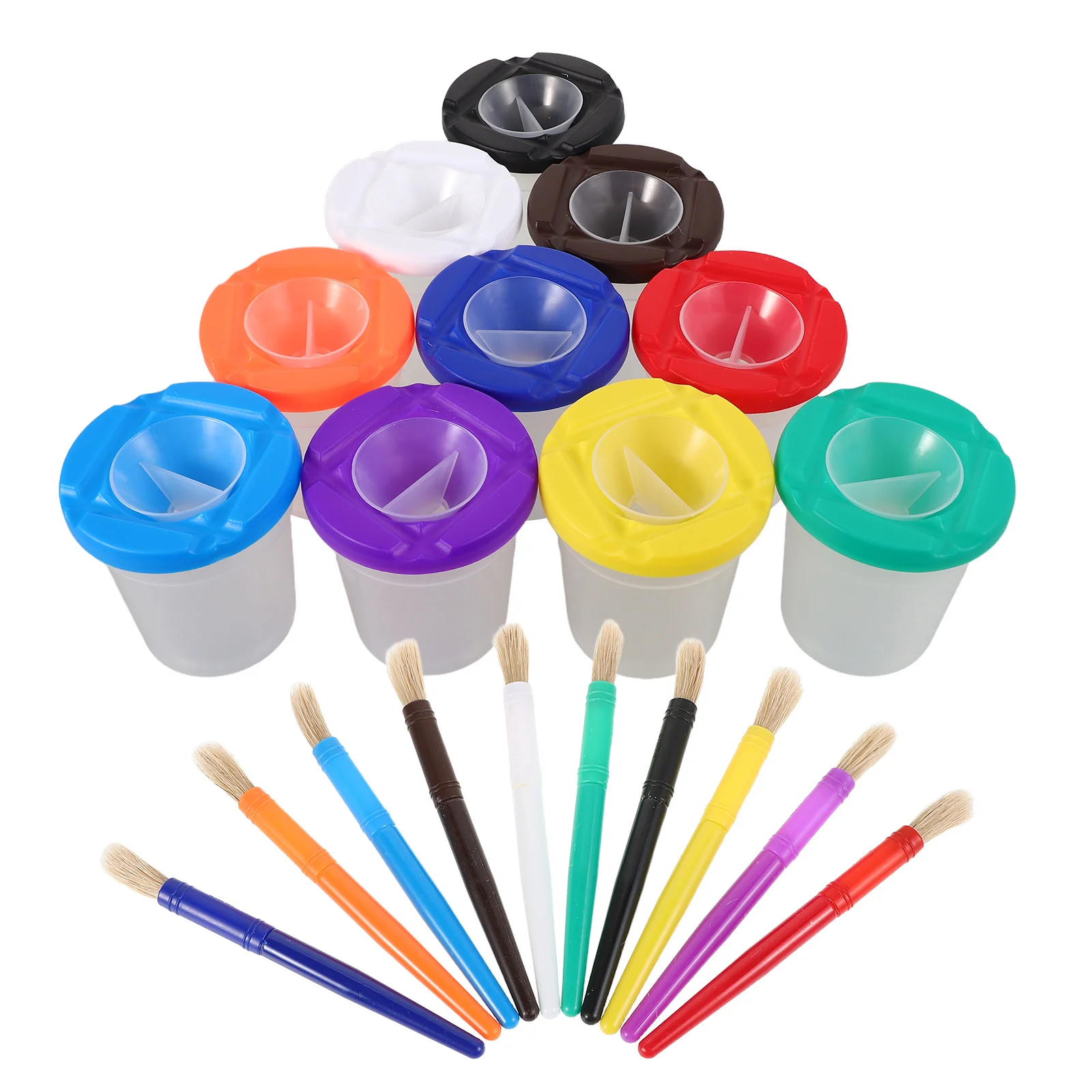 1 set per bambini pennello tazza di lavaggio a prova di fuoriuscite vernice plastica tazza di miscelazione penna secchio di lavaggio pittura multifunzionale per bambini
