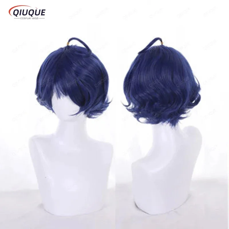 

LQWonder Egg Priority Ohto Ai Cosplay Wig Blue Short Heat Resistant Synthetic Hair Wigs + Wig Cap