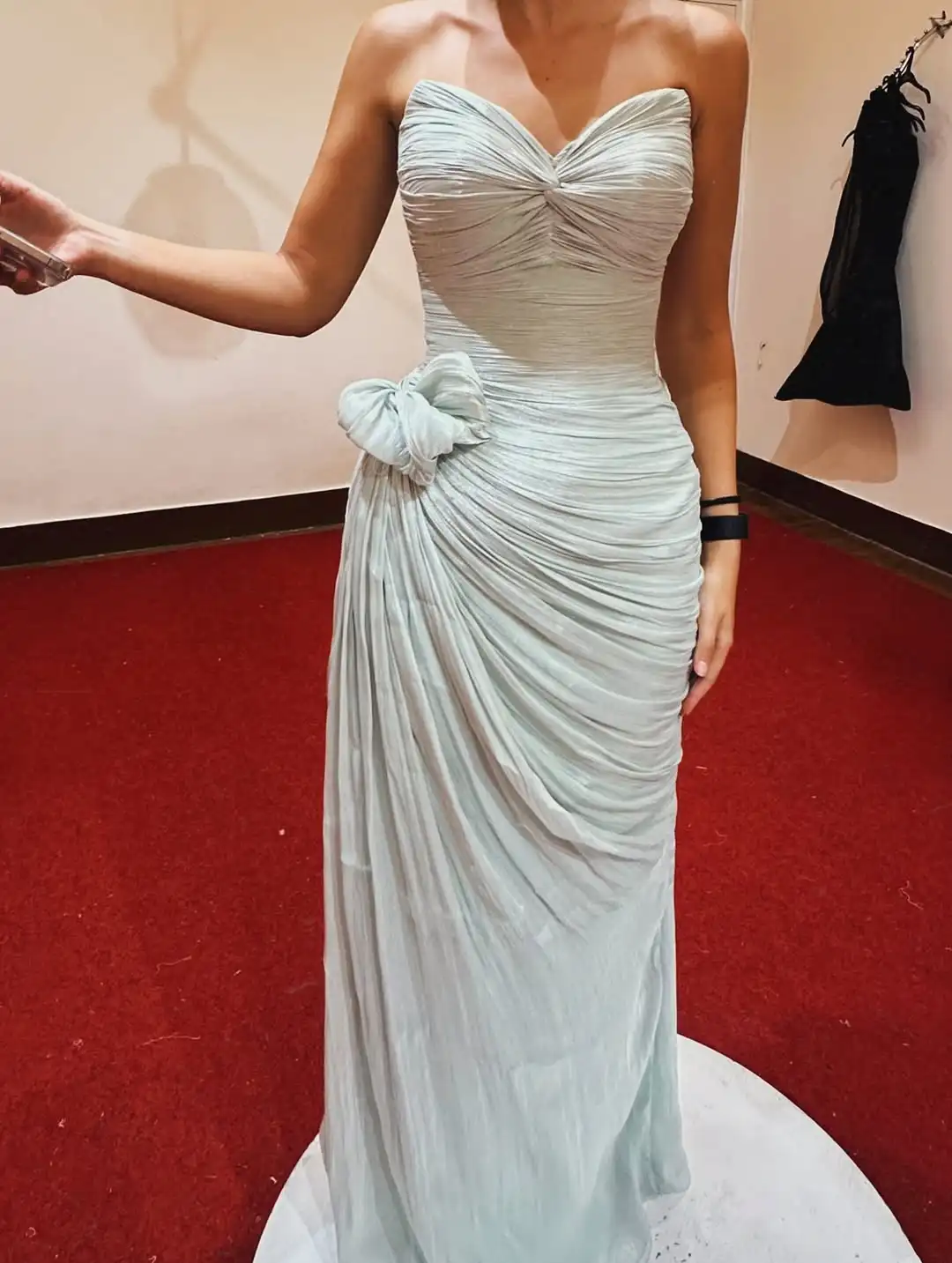 Neues Design, herzförmiger, großer Bogenknoten, plissiert, schlicht, elegant, Meerjungfrau, Abendkleid, Abschlussball, formelles Partykleid