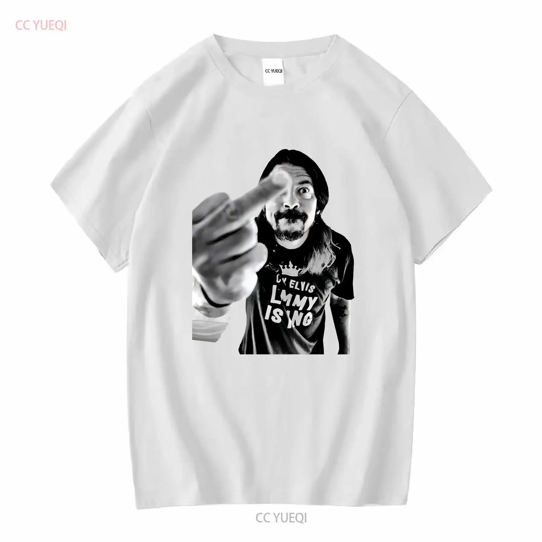 ديف جروهل الاصبع الوسطى تي شيرت أسود SP 494858   أكمام طويلة أو قصيرة عتيقة مغسولة وناعمة ملابس خروج ممتدة للجنسين