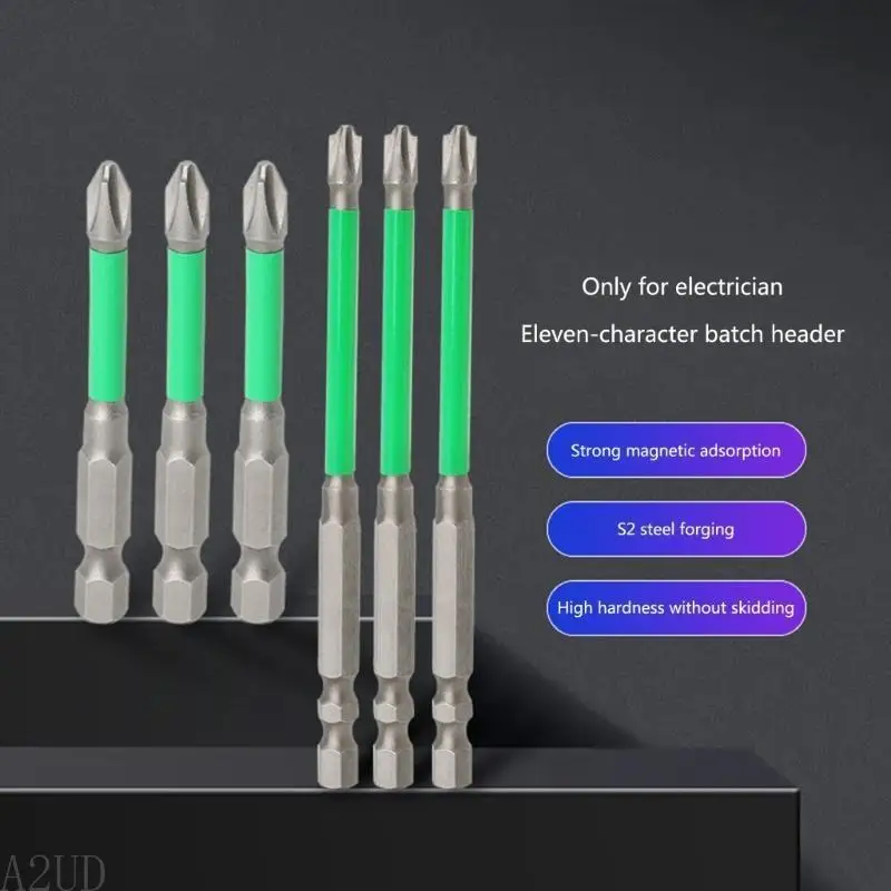 

A2UD 5Pcs FPH2 65mm 110mm Durable Alloy Steel Special Slotted Screwdriver Bit Set with Magnetism