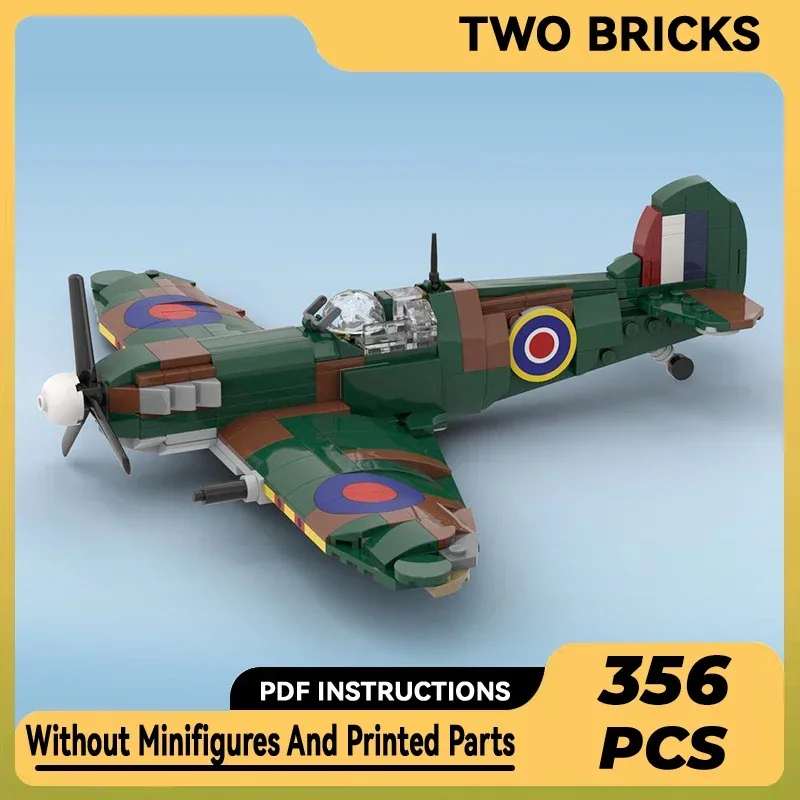 Techniczne klocki Moc Model Supermarine Spitfire Fighter Jet modułowe klocki prezenty zabawki dla dzieci zestawy do majsterkowania montaż