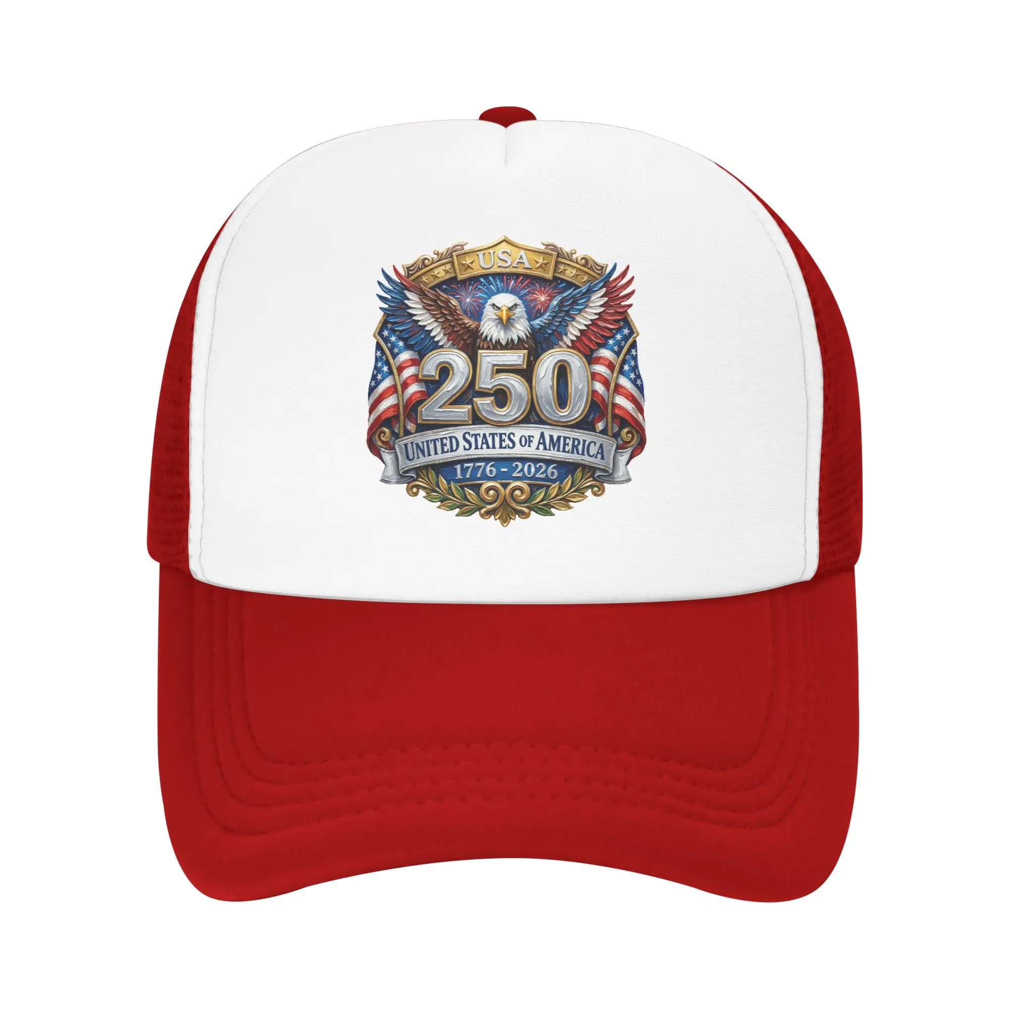 250 Years of Freedom 1776-2026 Eagle Mesh Baseball Cap Unisex Casual Sun Caps Independence Day Hat Adjustable Summer Trucker Cap