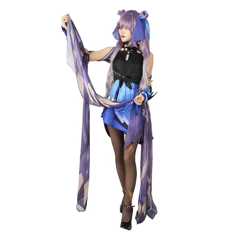Costume KKL3Keqing Anime Genshin Impact Keqing, Vêtements de Cosplay, Perruque, Robe Nouvelle Skin Splendor, Costumes d'Halloween pour k15[