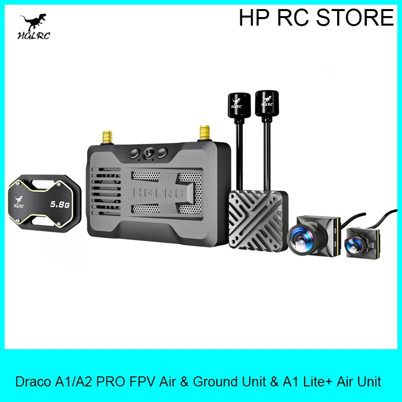 HGLRC Draco 5.8G FPV HD VTX Dual 1W Air Unit A1 Lite+ A1 Pro A2 Pro Night Vision Ground Unit Digital Transmitter for FPV Drone