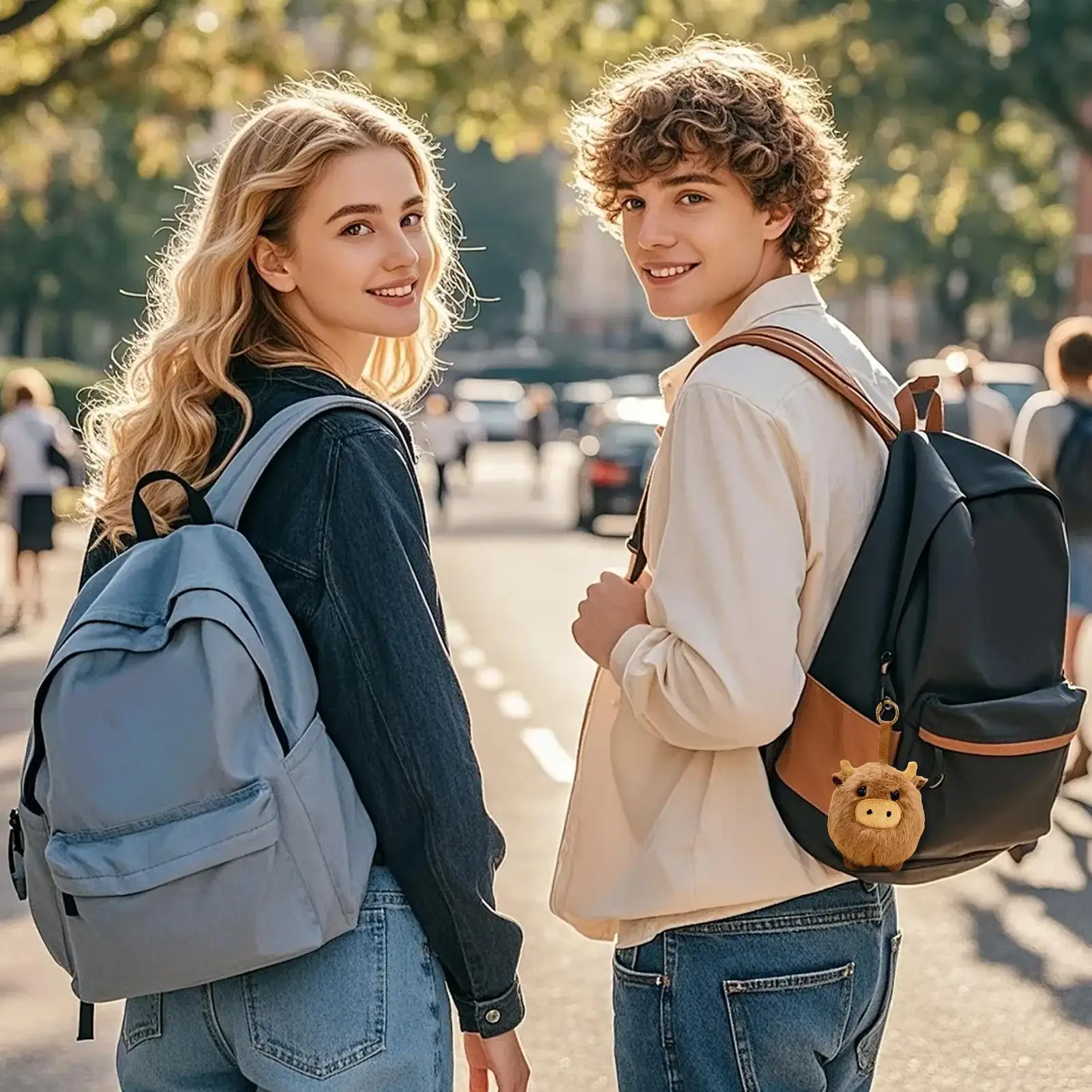 พวงกุญแจตุ๊กตาวัวน่ารัก ของตกแต่งกระเป๋า ของขวัญสำหรับเด็กผู้หญิง วันเกิด วันวาเลนไทน์