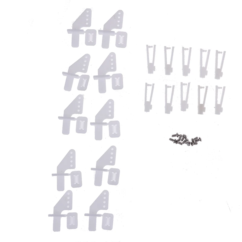 10 sets Medium Lock On Nylon Control Horn and Clevis 21mm set Rudder Servo ailerons elevators For RC fixed wing airplane