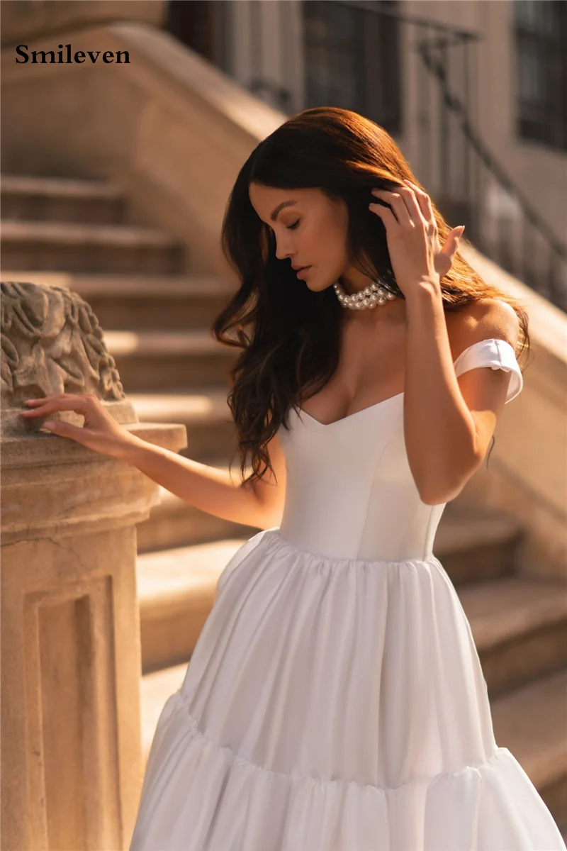 Smileven Off The Shoulder Wedding Dress A Line Bride Gown Off The Shoulder Customizable Vestido De Novia Wedding Gowns