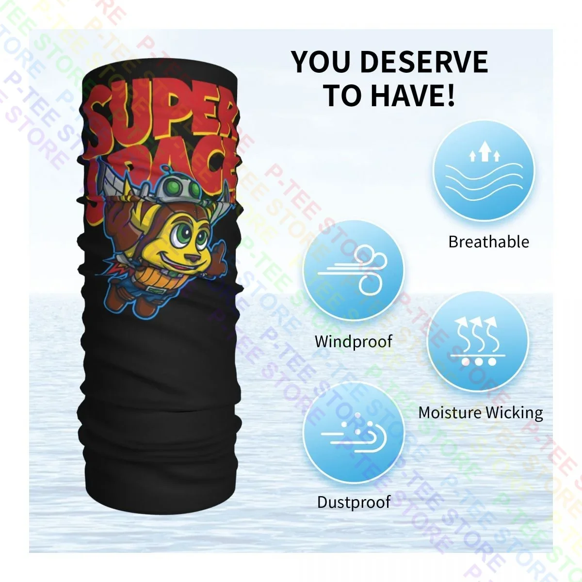 Super Space Bros Ratchet Clank Polaina para el cuello Bandana Bufanda Mascarilla Suave Calentador de cuello para exteriores