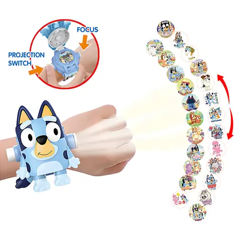 Bluey e Bingo Orologio giocattolo anime 24 stili Figura di cartone animato Immagini Orologio da proiezione Orologio elettronico digitale Regalo per bambini