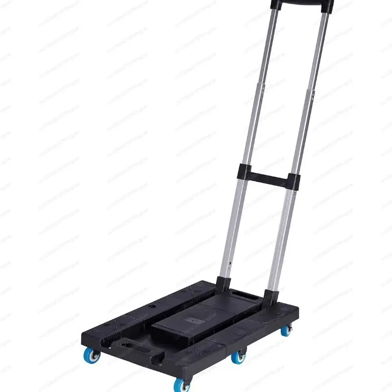 Foldable Hand Truck Portable Telescopic Trolley Cart With Silent Universal Wheels For Warehouse Home Transport