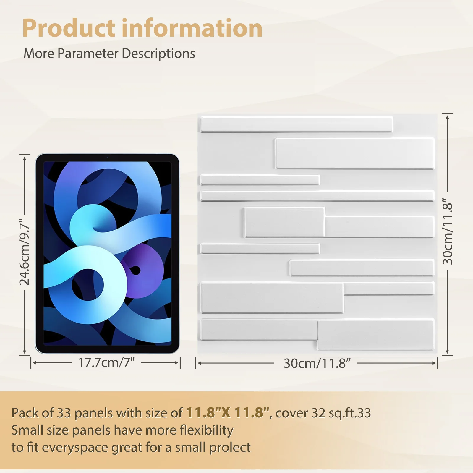 KUUJOJO 3D textured wall panel for indoor wall decoration, suitable for living room, hall, bedroom, hotel, office, send tape