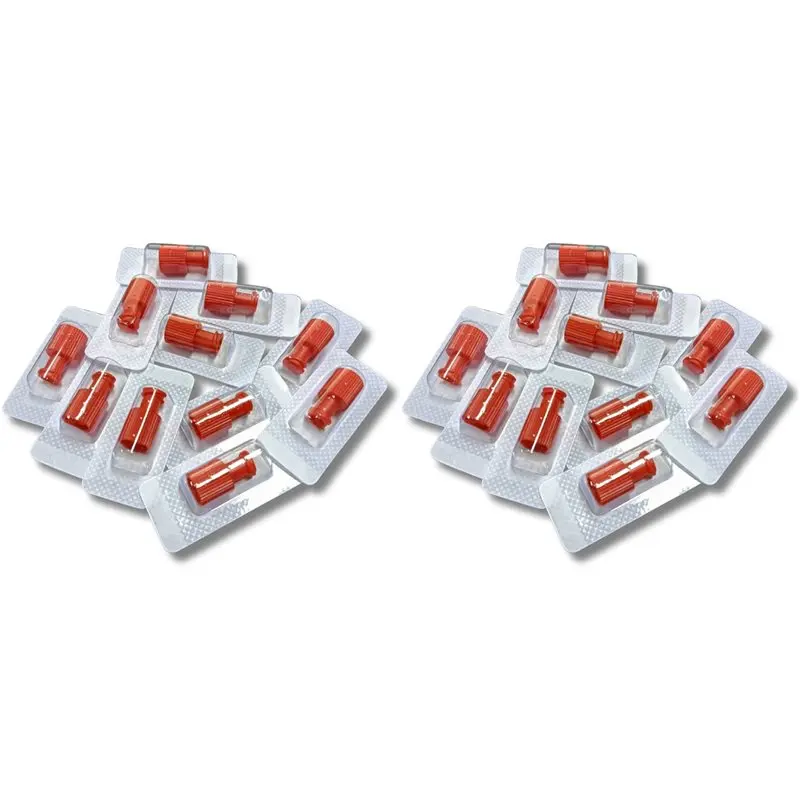 【THANKSGIVING DAY】200Pcs Luer Stopper Red Closing Conessterile Cap Dual Function Luer Lock Caps For Male/Female Connectors Syrin