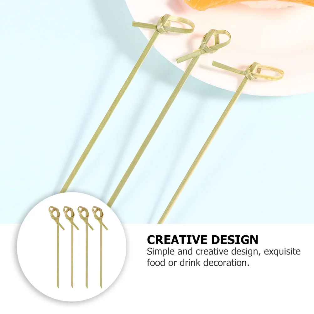 200 Pcs Cocktail Sign Stick Bamboo Picks Food Sticks Decorate Fruit Mixing Drink